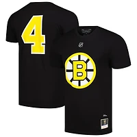 T-shirt noir avec nom et numéro des Bruins de Boston Mitchell & Ness Bobby Orr pour hommes