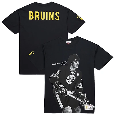 Men's Mitchell & Ness Bobby Orr Black Boston Bruins NHL Ultimate Player Vintage Logo T-Shirt