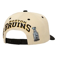 Men's Mitchell & Ness  Cream Boston Bruins Soul Legacy Defined Two-Tone Pro Crown Adjustable Hat