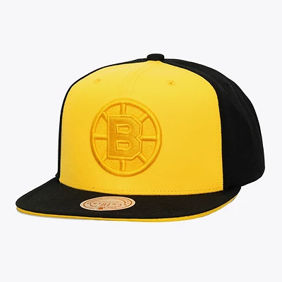 Men's Mitchell & Ness Gold/Black Boston Bruins Color Pop Snapback Hat