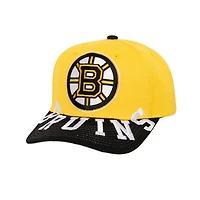 Men's Mitchell & Ness Gold/Black Boston Bruins Underarch Two-Tone Pro Crown Snapback Hat