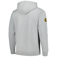 Chandail à capuchon Script Sweep du 100e anniversaire des Bruins de Boston gris chiné Mitchell & Ness pour hommes