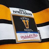Homme Mitchell & Ness Patrice Bergeron Noir Boston Bruins 2010 Alternate Captain Patch Blue Line Player Jersey