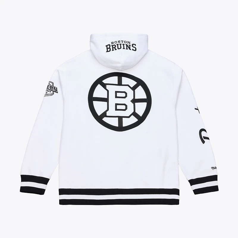 Men's Mitchell & Ness  White Boston Bruins Arctic Fleece Hoodie