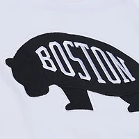 Sweat à capuche en polaire arctique Mitchell & Ness blanc Boston Bruins pour homme