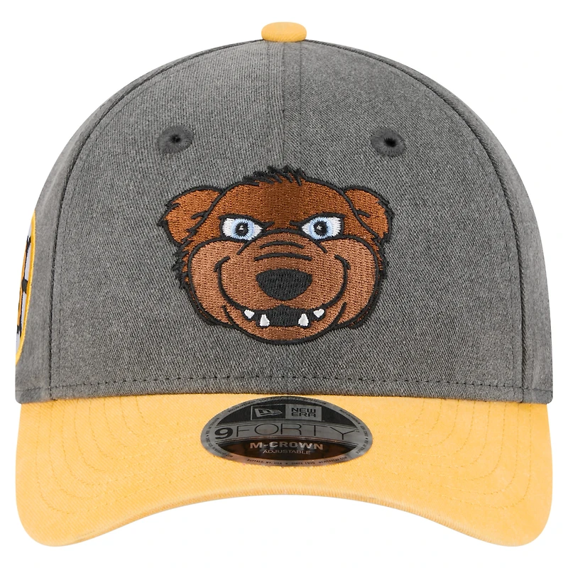 Men's New Era Black/Gold Boston Bruins Mascot 2-Tone 9FORTY Adjustable Hat