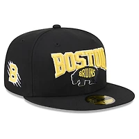Casquette ajustée New Era noire pour homme, Boston Bruins, série Stadium 2026 de la LNH, modèle 59FIFTY