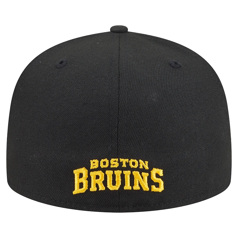 Men's New Era  Black Boston Bruins Deceptor 59FIFTY Fitted Hat