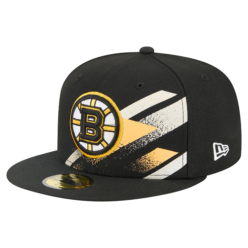 Casquette ajustée 59FIFTY noire des Bruins de Boston pour homme New Era