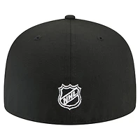 Men's New Era Black Boston Bruins Faded Lines 59FIFTY Fitted Hat