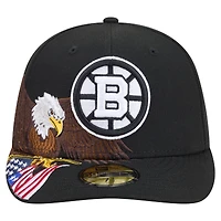 Casquette ajustée New Era Freedom 59FIFTY noire pour homme, Boston Bruins