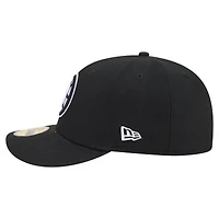 Men's New Era  Black Boston Bruins Freedom Pre-Curved 59FIFTY Fitted Hat