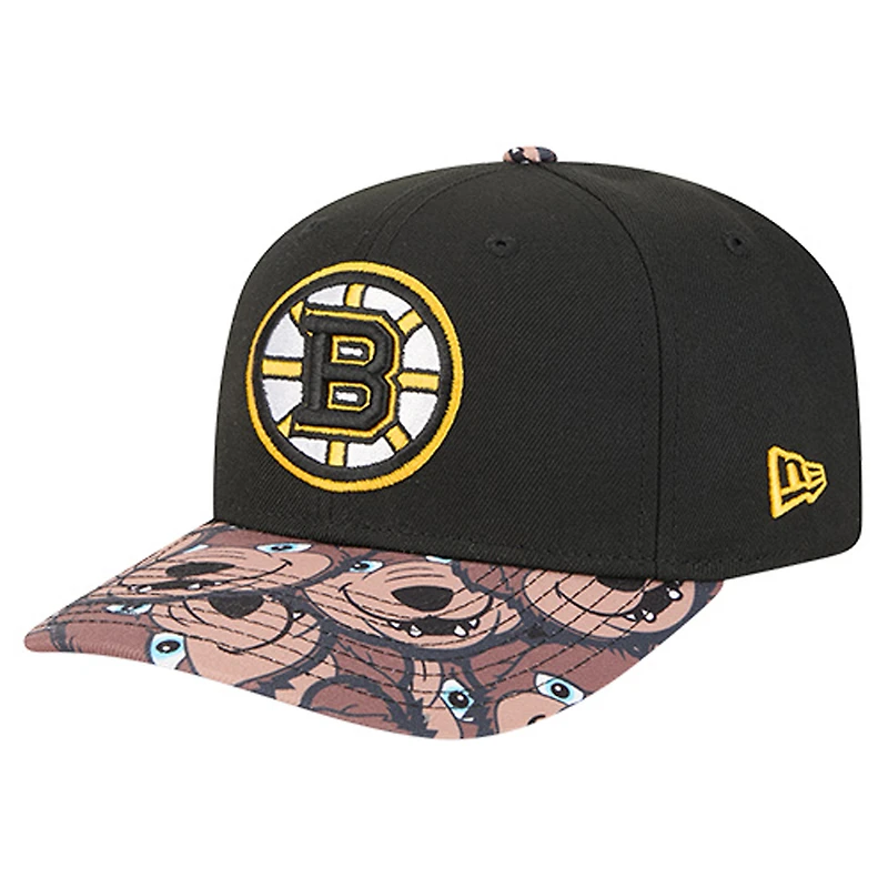 Men's New Era Black Boston Bruins Mascot Visor 9SEVENTY Adjustable Hat
