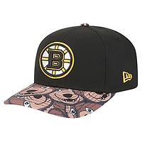 Men's New Era Black Boston Bruins Mascot Visor 9SEVENTY Adjustable Hat