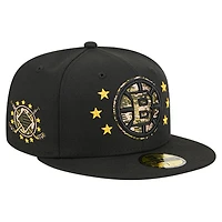 Men's New Era  Black Boston Bruins Military Appreciation Digital Camo Stars 59FIFTY Fitted Hat