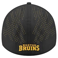 Men's New Era Black Boston Bruins Night 39THIRTY Flex Hat