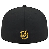 Men's New Era Black Boston Bruins Oversized Vintage Arch 59Fifty Fitted Hat