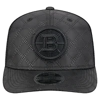 Men's New Era  Black Boston Bruins Quilted Nylon 9SEVENTY Adjustable Trucker Hat