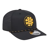 Men's New Era  Black Boston Bruins Sport Vented 9SEVENTY Rope Adjustable Hat