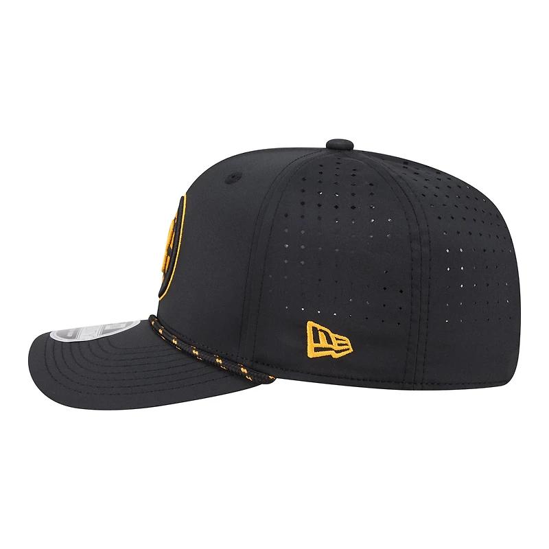 Men's New Era Black Boston Bruins Sport Vented 9SEVENTY Rope Adjustable Hat