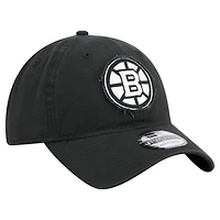 Men's New Era  Black Boston Bruins Stamp Fabric Applique 9TWENTY Adjustable Hat