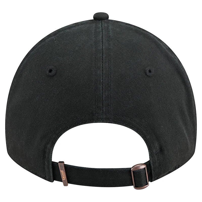 Men's New Era  Black Boston Bruins Stamp Fabric Applique 9TWENTY Adjustable Hat