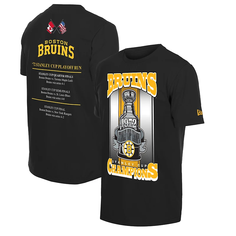Men's New Era Black Boston Bruins Stanley Cup Trophy Graphic T-Shirt