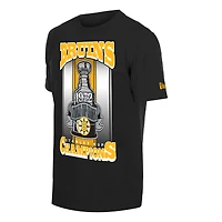 T-shirt graphique New Era noir pour homme, motif trophée de la Coupe Stanley des Bruins Boston