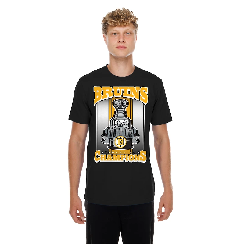 T-shirt graphique New Era noir pour homme, motif trophée de la Coupe Stanley des Bruins Boston