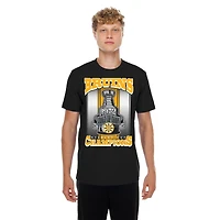 T-shirt graphique New Era noir pour homme, motif trophée de la Coupe Stanley des Bruins Boston