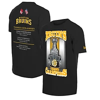 T-shirt graphique New Era noir pour homme, motif trophée de la Coupe Stanley des Bruins Boston