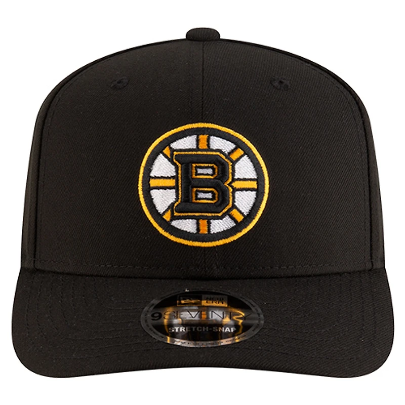 Casquette ajustable New Era noire pour homme, collection Boston Bruins, modèle Basic 9SEVENTY
