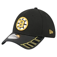 Casquette New Era noire à visière Hit 39THIRTY Flex des Bruins de Boston pour homme