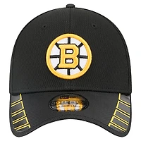 Men's New Era  Black Boston Bruins Visor Hit 39THIRTY Flex Hat