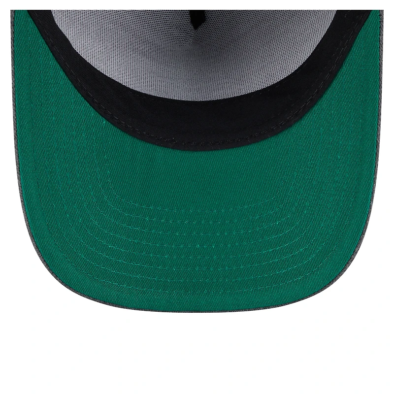 Men's New Era  Charcoal Boston Bruins Throwback Washed A-Frame Pre-Curved 9FIFTY Snapback Hat