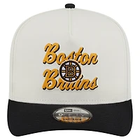 Casquette snapback 9FIFTY A-Frame à point de chaînette New Era crème/noir pour homme des Bruins de Boston