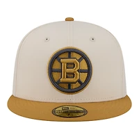 Men's New Era  Cream/Tan Boston Bruins Colorpack Two-Tone 59FIFTY Fitted Hat