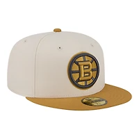 Men's New Era  Cream/Tan Boston Bruins Colorpack Two-Tone 59FIFTY Fitted Hat