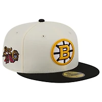 Men's New Era  Cream Boston Bruins 250th Anniversary of the United States Two-Tone 59FIFTY Fitted Hat