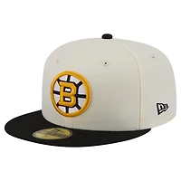 Men's New Era  Cream Boston Bruins 250th Anniversary of the United States Two-Tone 59FIFTY Fitted Hat