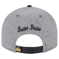 Men's New Era  Gray/Black Boston Bruins Wool Pin Low Profile 9FIFTY Snapback Hat