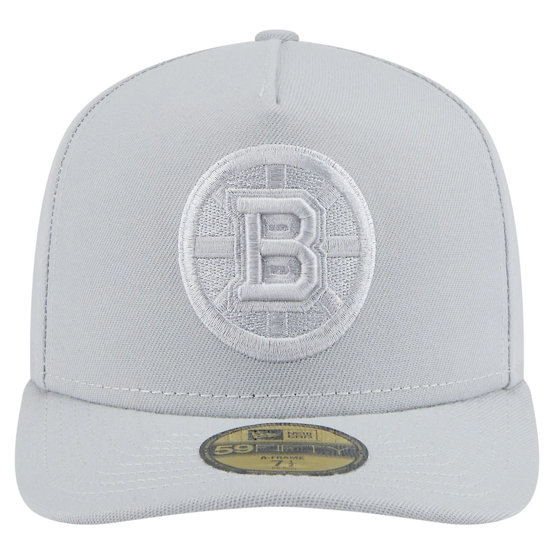 Men's New Era Gray Boston Bruins Color Pack A-Frame 59FIFTY Fitted Hat
