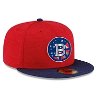Men's New Era Heather Red/Navy Boston Bruins Americana 2-Tone 59FIFTY Fitted Hat