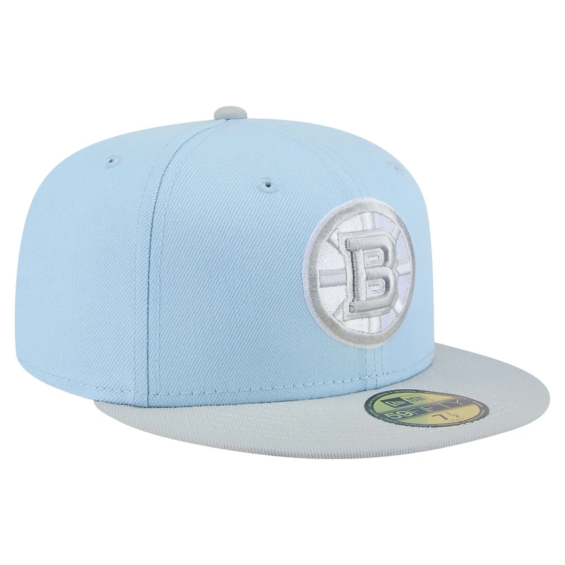 Men's New Era Light Blue/Gray Boston Bruins Color Pack Two-Tone 59FIFTY Fitted Hat