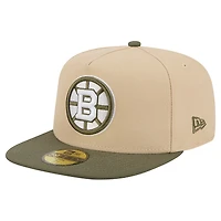 Men's New Era  Tan/Olive Boston Bruins Color Pack Two-Tone 59FIFTY A-Frame Fitted Hat