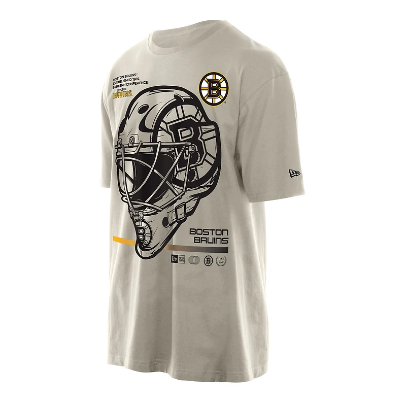 T-shirt pour homme New Era Tan Boston Bruins Goalie Mask