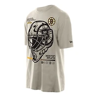 T-shirt pour homme New Era Tan Boston Bruins Goalie Mask
