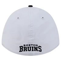 Men's New Era  White/Black Boston Bruins 39THIRTY Two-Tone Featherweight M-Crown Flex Hat
