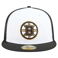 Men's New Era White/Black Boston Bruins Repeat Two-Tone 59FIFTY Fitted Hat