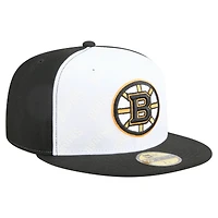Men's New Era White/Black Boston Bruins Repeat Two-Tone 59FIFTY Fitted Hat